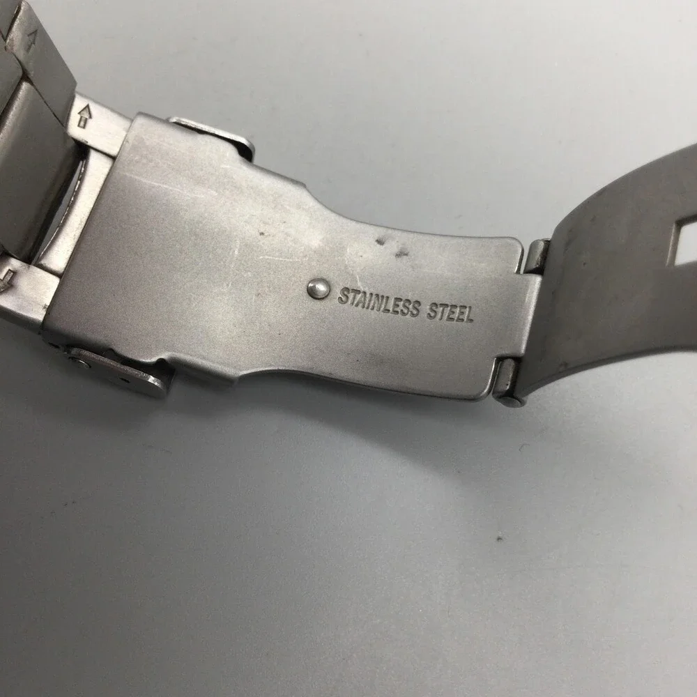 Fossil Blue AM-3752 Mens Watch 40mm Silver Dial Stainless Date New Battery 7.75